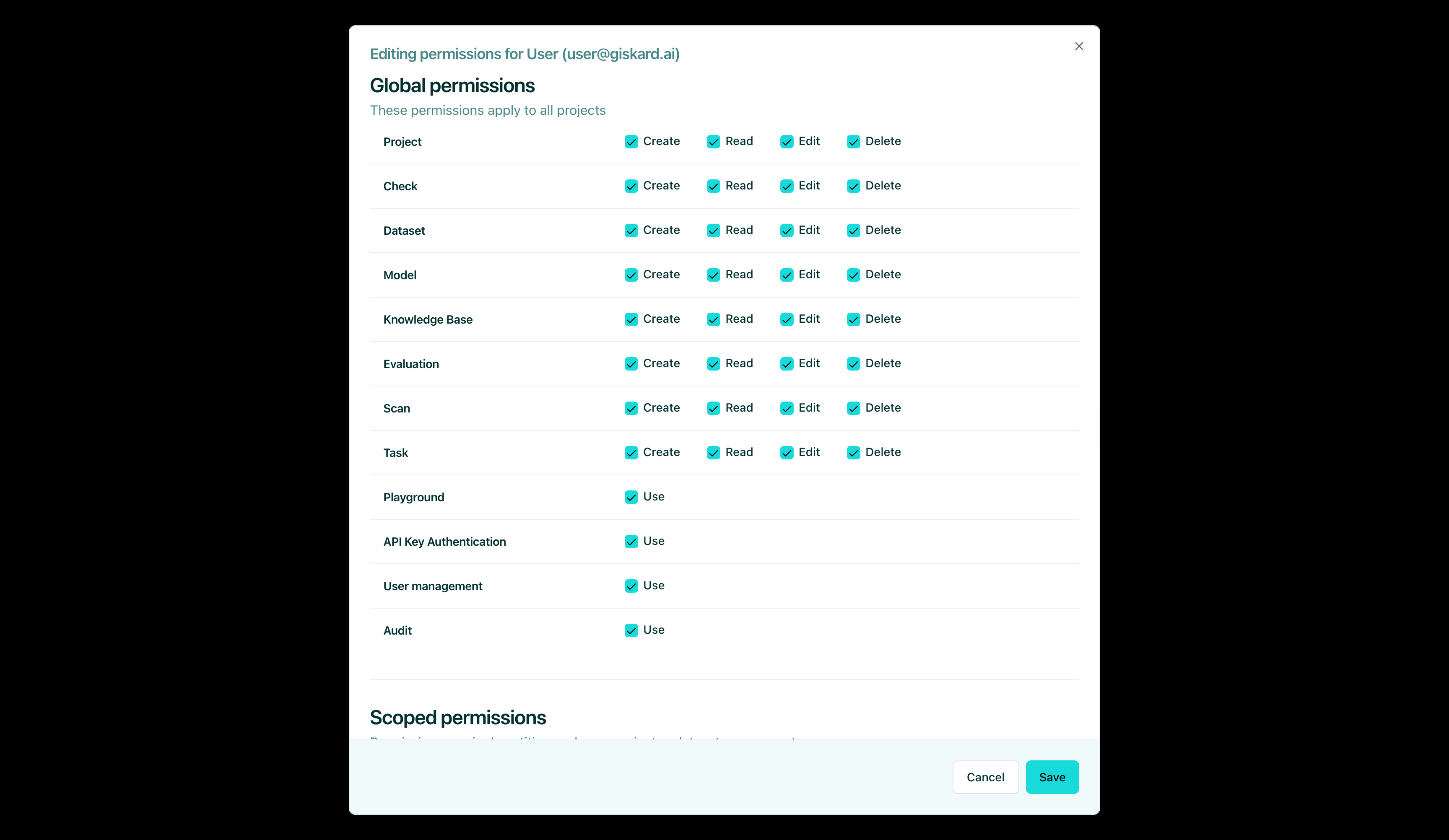 Set permissions